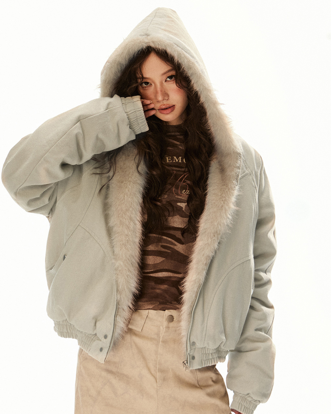 Faux Fur Hooded Jacket