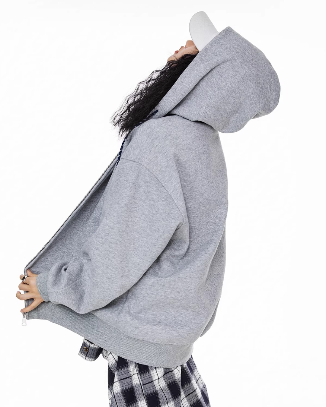 Contrast Zip Hoodie