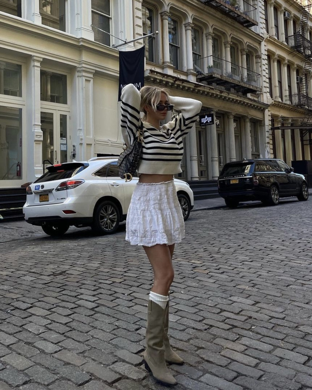 Half-Zip Striped Knit