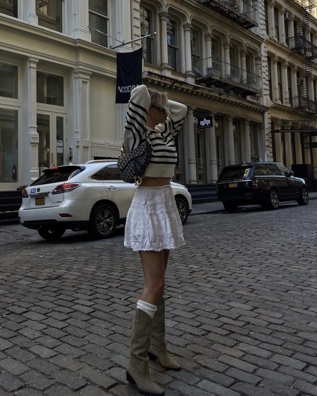 Half-Zip Striped Knit