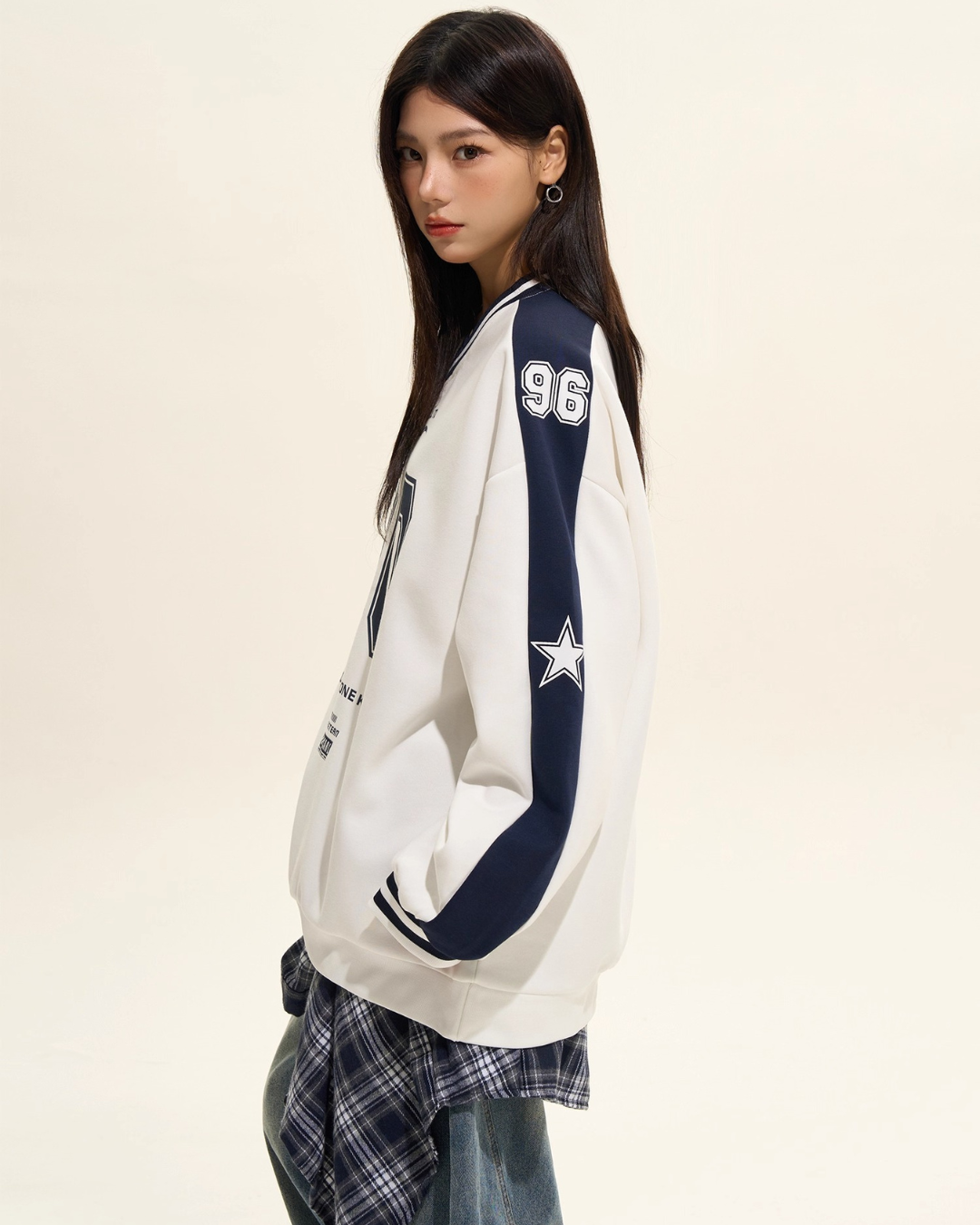Varsity Number V-Neck Sweat