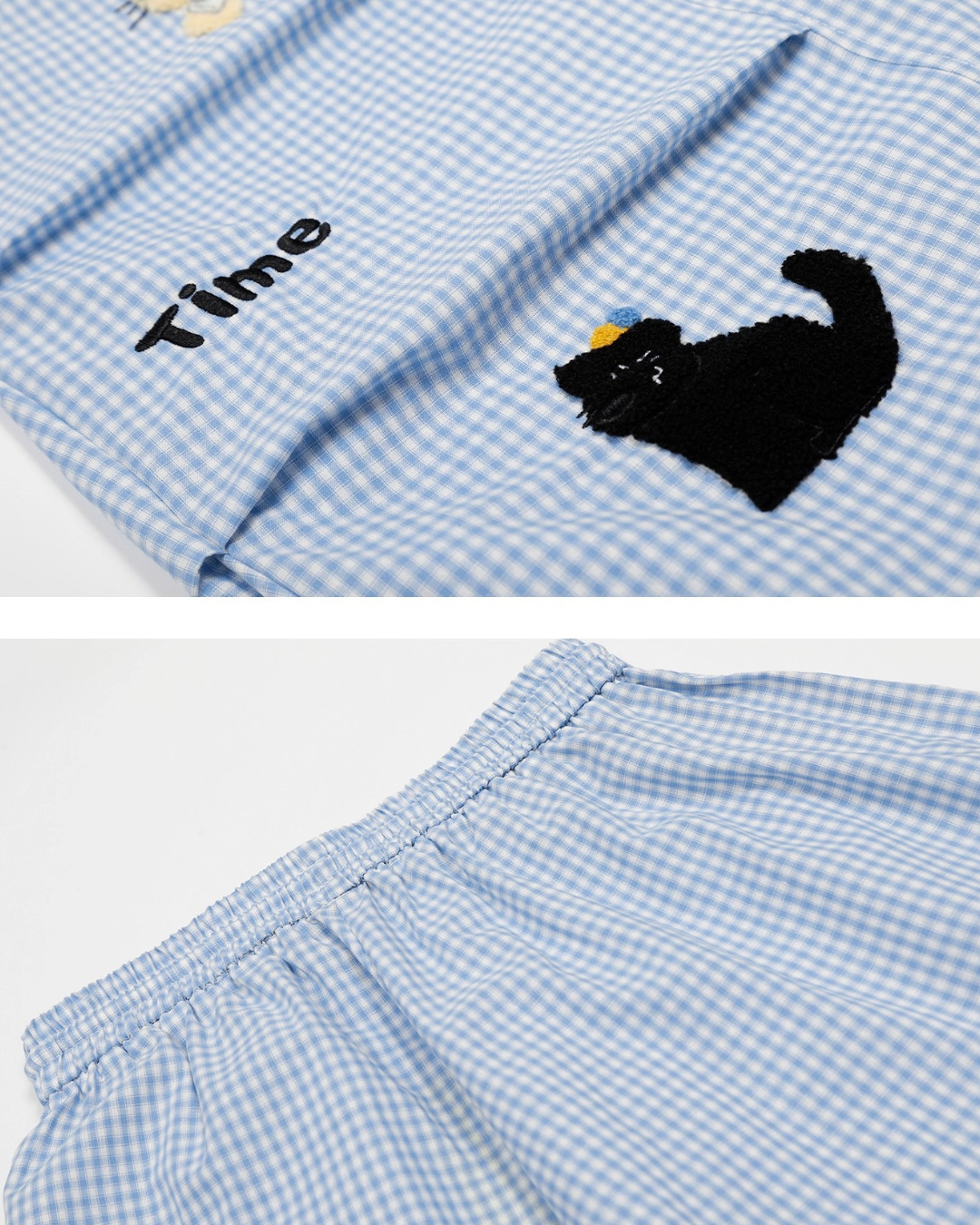 Cartoon Embroidery Wide Pants