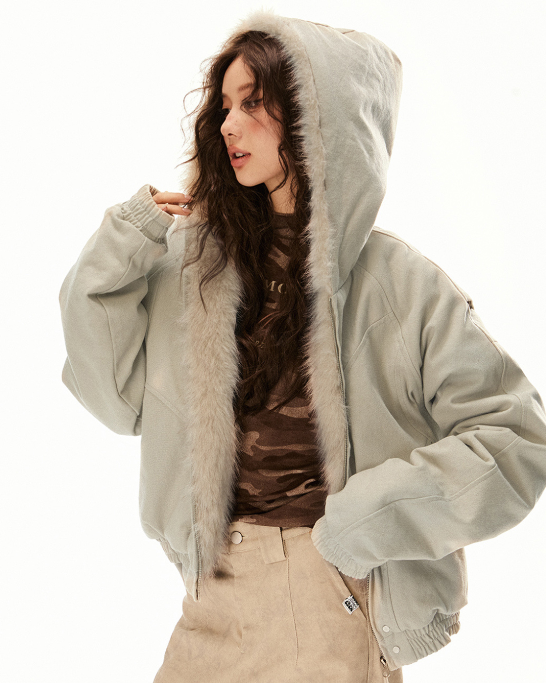 Faux Fur Hooded Jacket