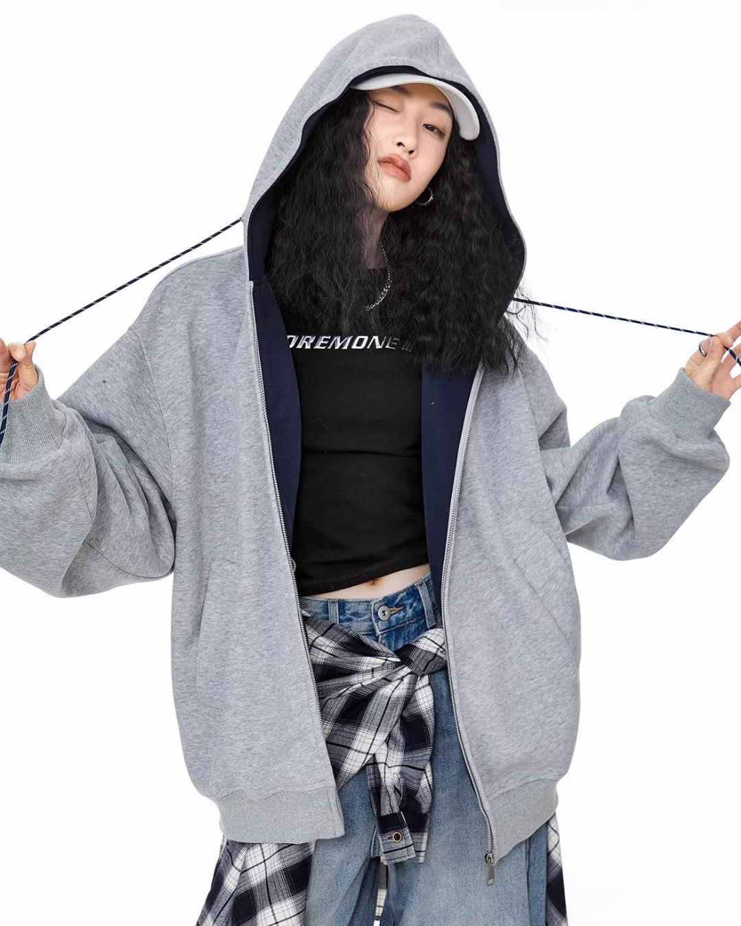 Contrast Zip Hoodie
