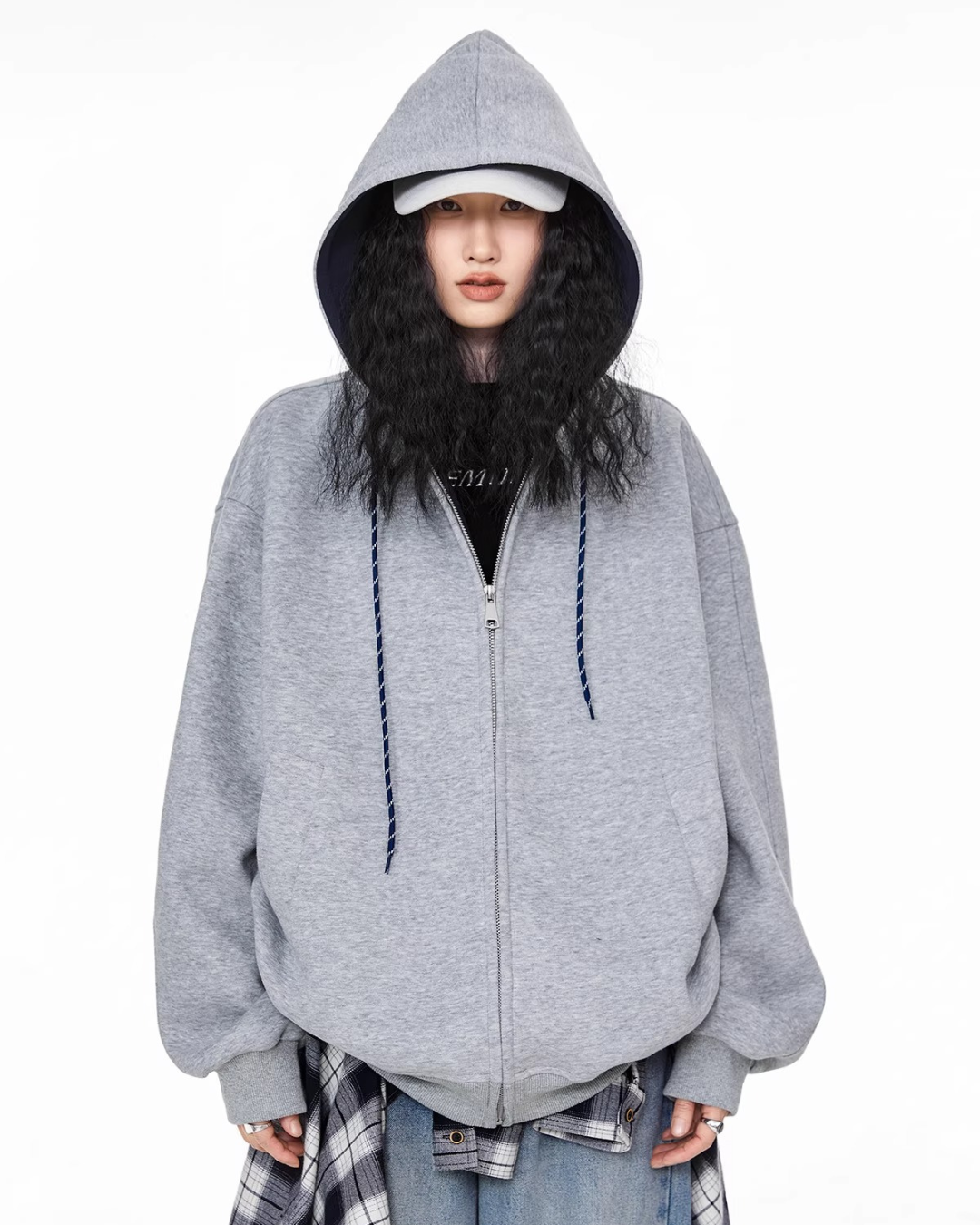 Contrast Zip Hoodie