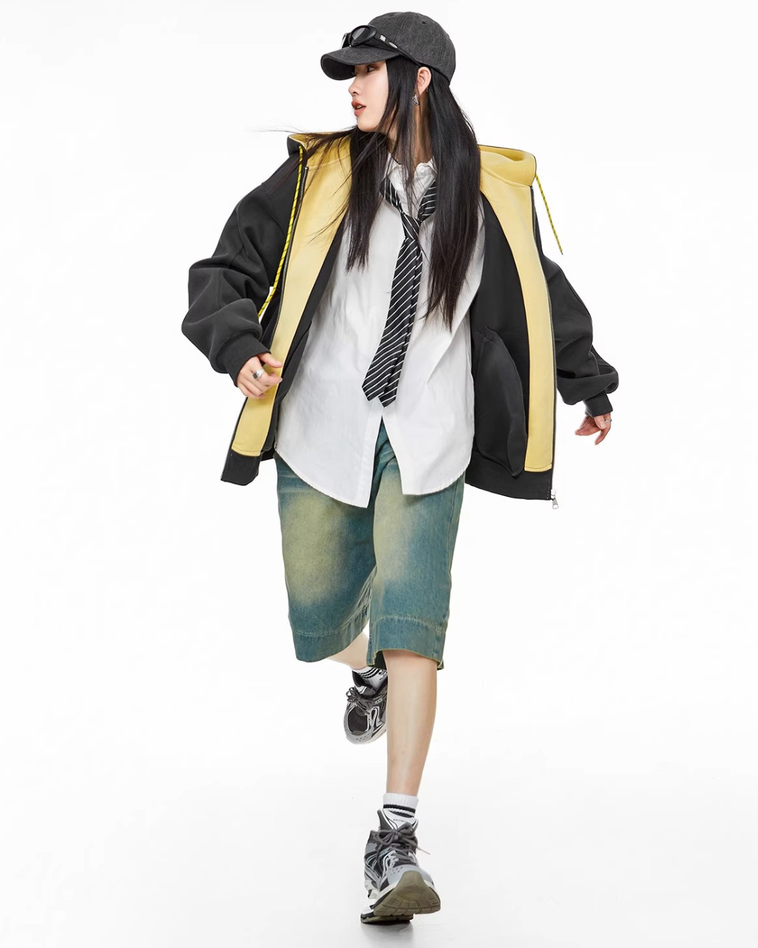 Contrast Zip Hoodie